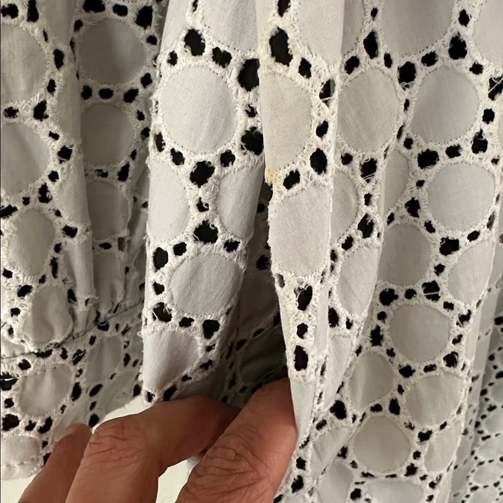 Carolina Herrera Vintage Spring Trench Coat Sz 16 White & Black Italy - Picture 12 of 14